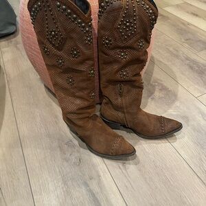 Old Gringo Savannah Suede Cowboy Boots, Sz 9
